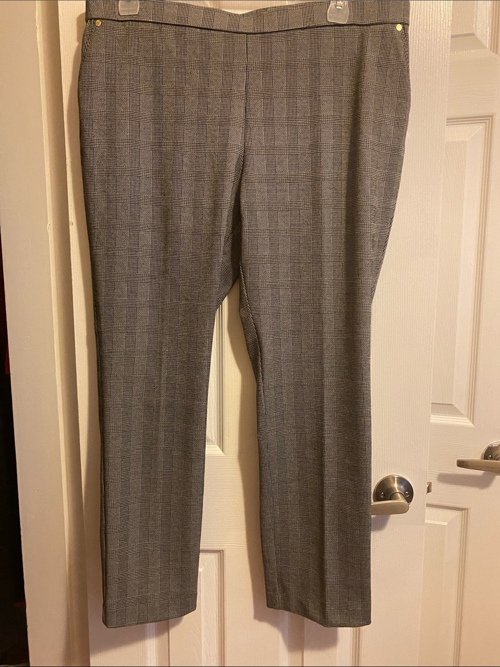 Anne Klein Gray Plaid Dress Pants